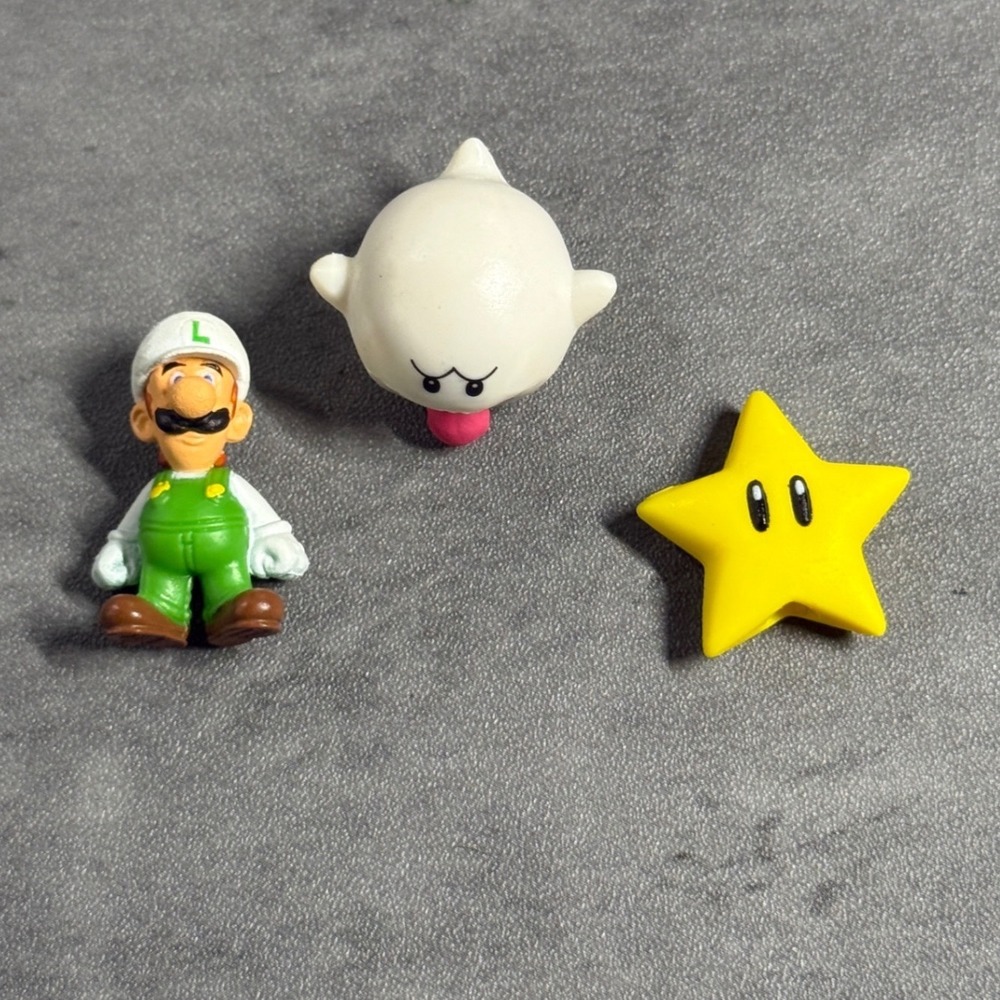 Jakks Nintendo Mini Figure Set Lot Luigi King Boo Star Mario Bros 1" Minature
